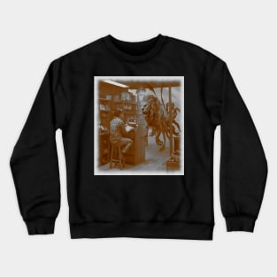 locust with lions head coming into store Crewneck Sweatshirt